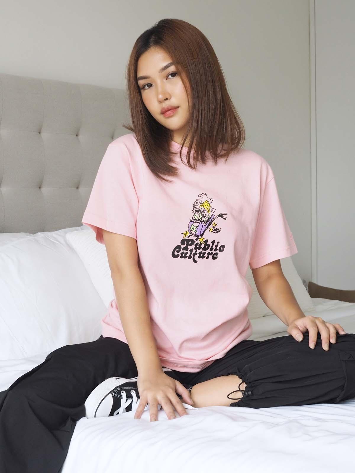Roller Coaster Tee - Short Pink