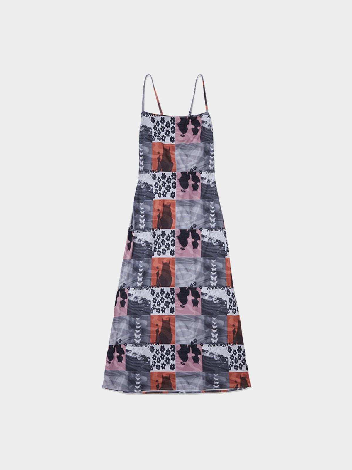 Running High x Archive Printing Sleeveless Long Dress - Pink Running High x Archive Printing Sleeveless Long Dress - Pink