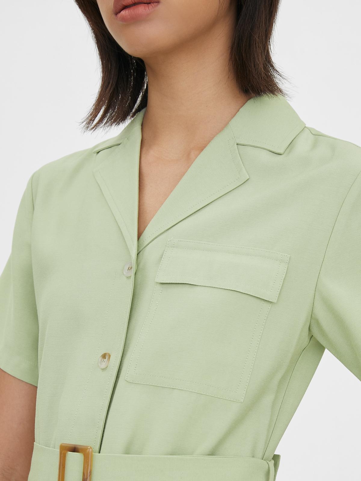 Buttoned Up Belt Jumpsuit - Mint