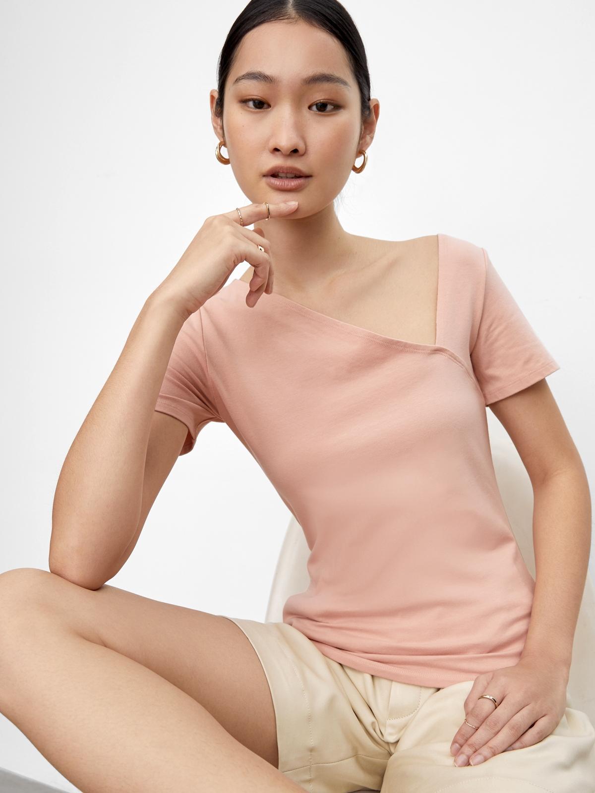Sustainable Asymmetric Cut Out Top - Pink