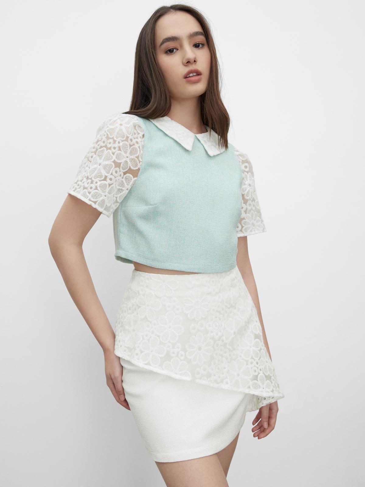 Crop Collared Top - Mint