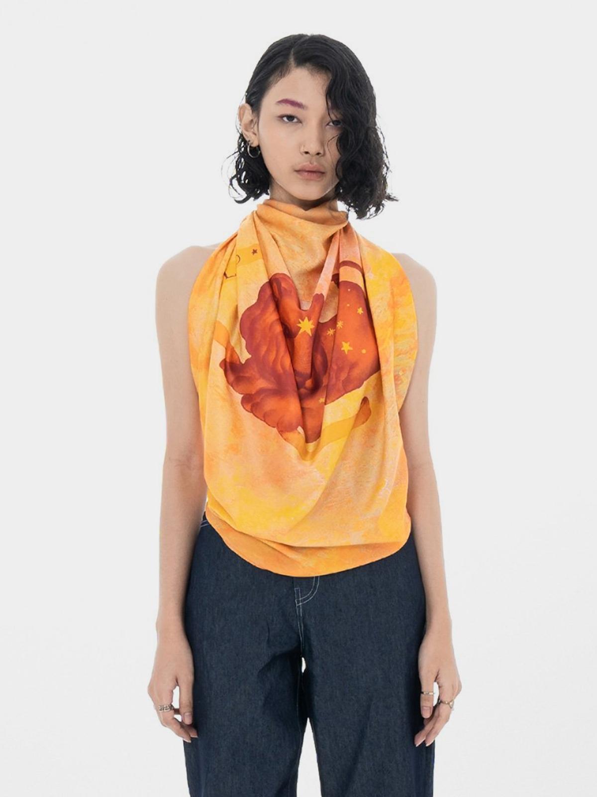 Leo Zodiac Scarf - Orange