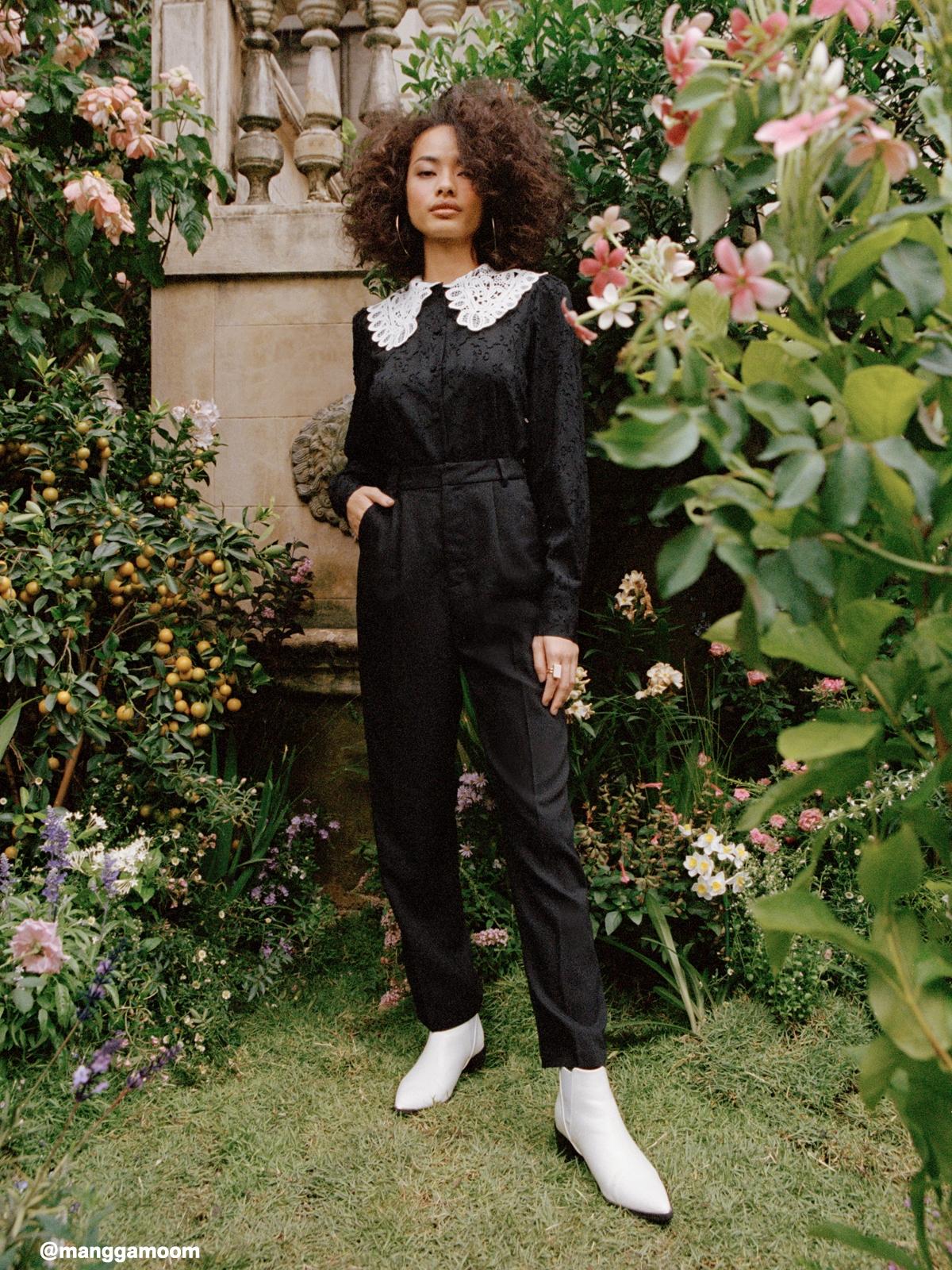 Tailored Cigarette Pants - Black