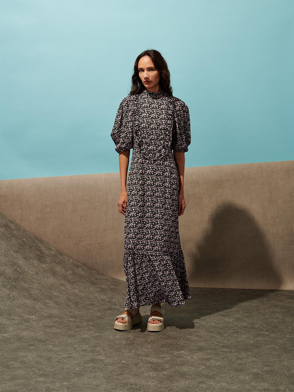 Pro Floral Maxi Dress - Black