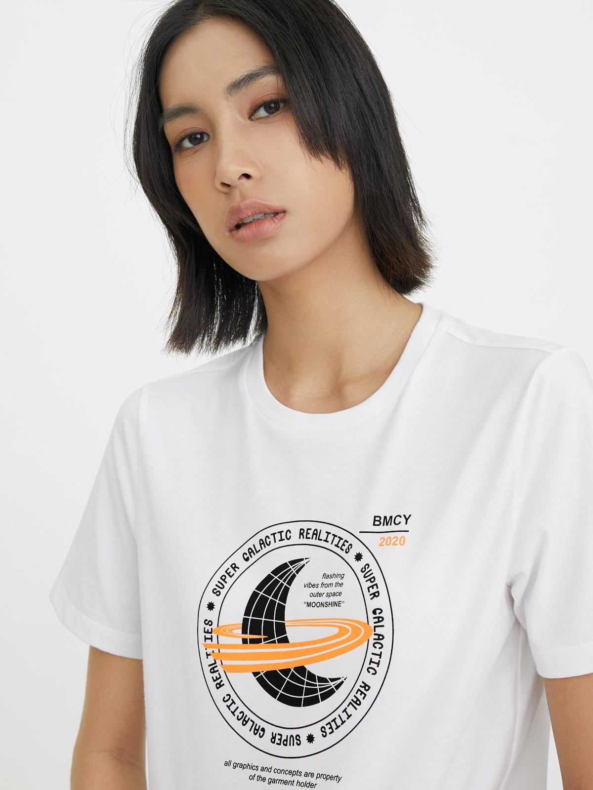 Sustainable Galactic Moonshine Organic Cotton Graphic Tee - White