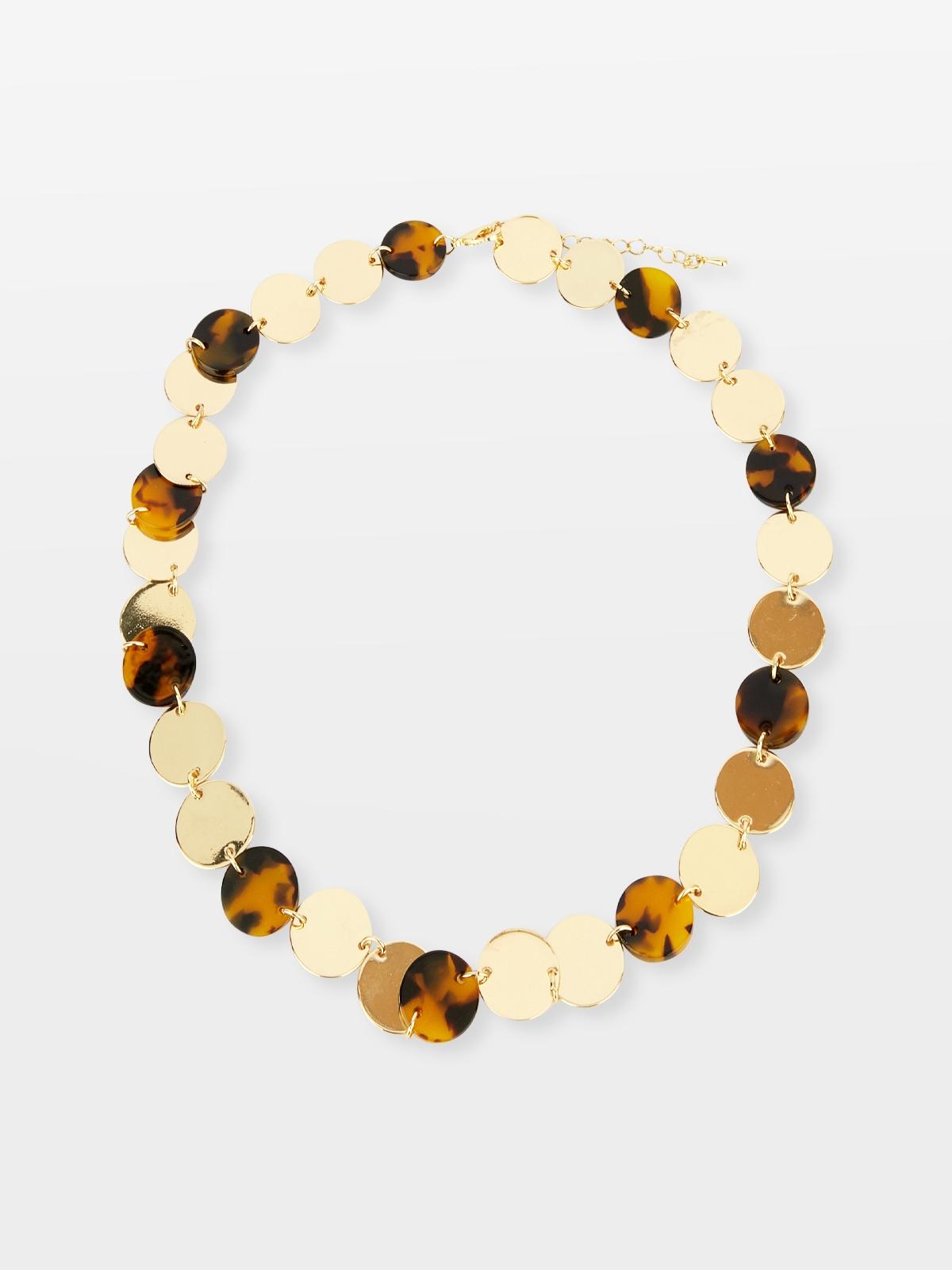 Oversized Circular Chain Necklace - Gold