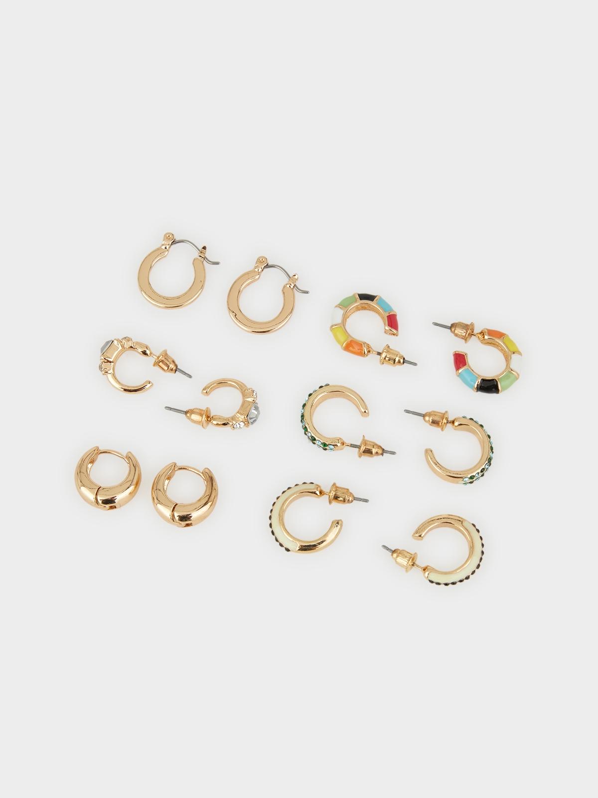 Mini Hoop and Stud Earrings Set - Gold