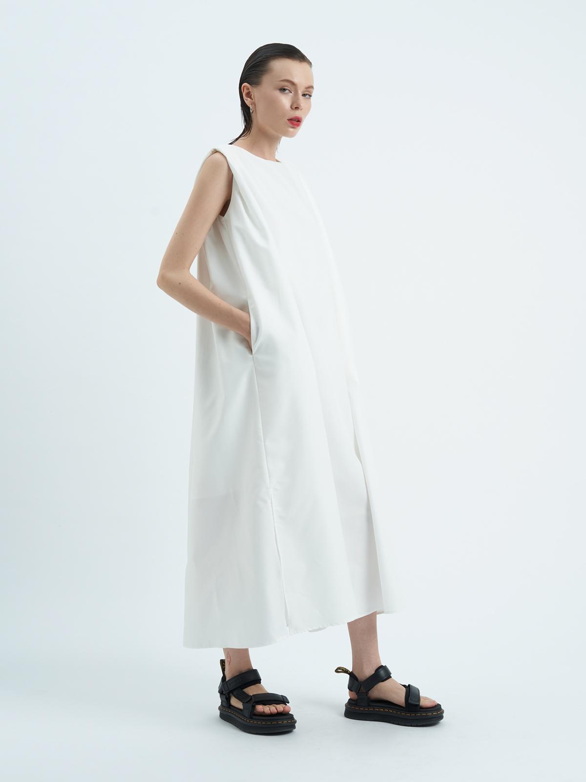 Cotton Poplin Kate Dress - White