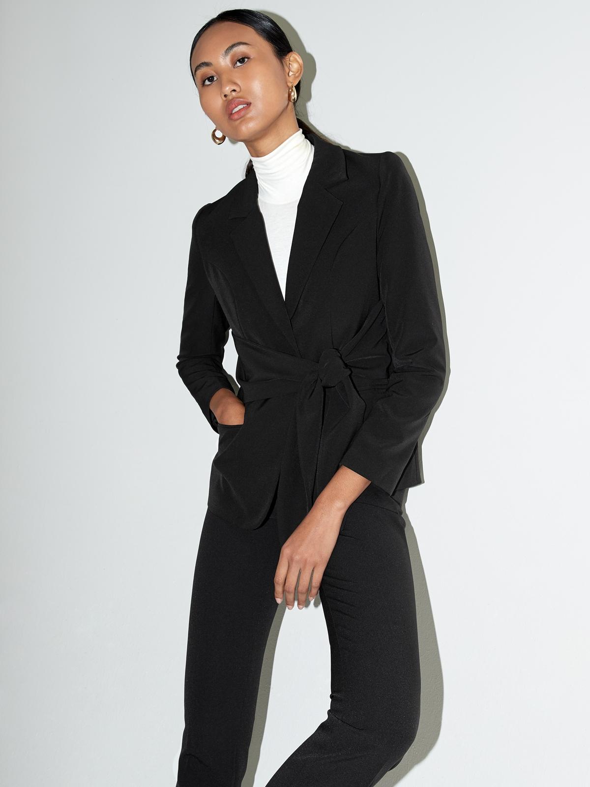 Tie Waist Blazer - Black