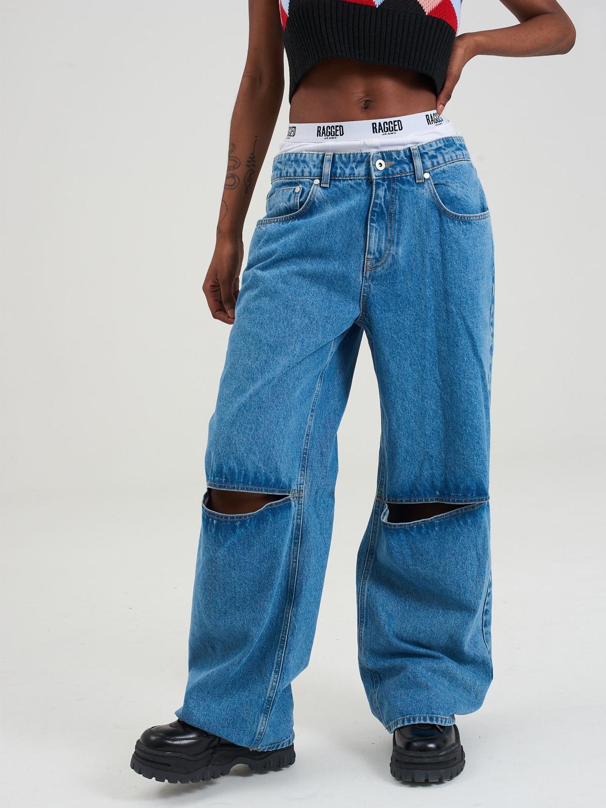 Release Jean With Knee Cut - Light Blue