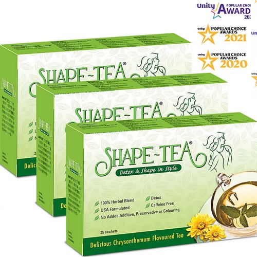 Holistic Way [Bundle of 3] SHAPE TEA Slimming Tea - Detox and Shape in Style (25 Sachets per box)