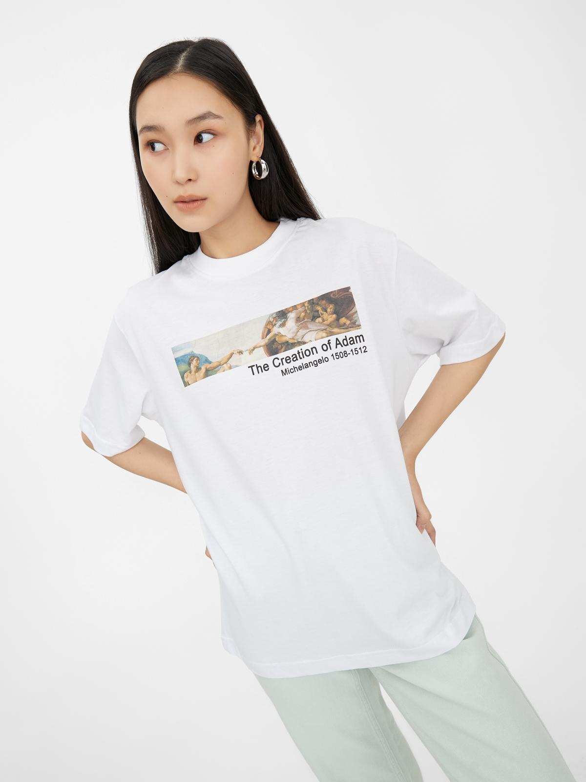 The Creation of Adam Graphic Tee - White