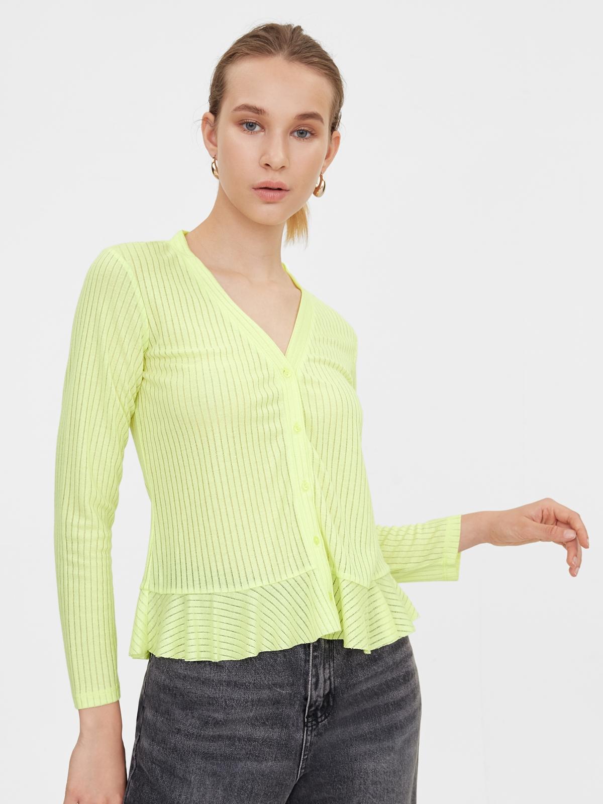 Frill Hem Cardigan - Lemon