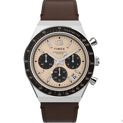 Q Timex Diver Inspired Chrono 40mm - Sst/Rg/Blk Lthr (TW2W51800)