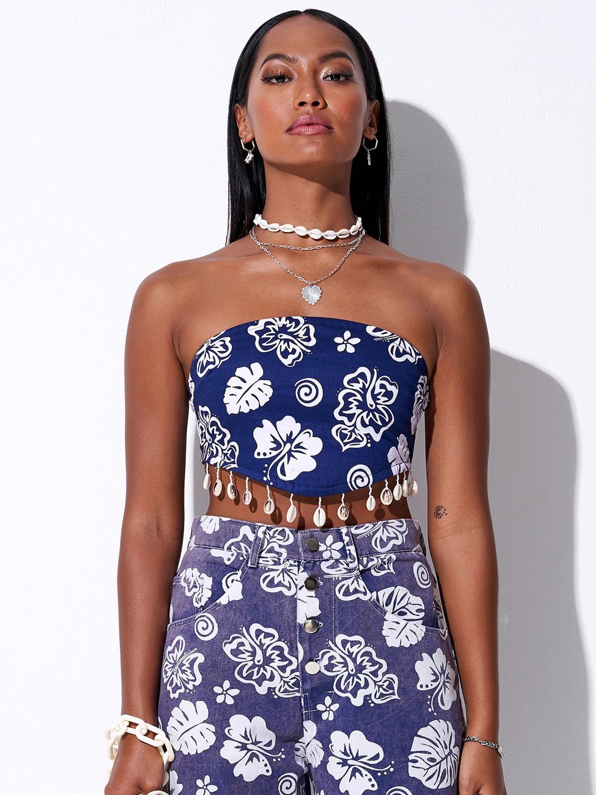 Island Girl Bandeau - Blue