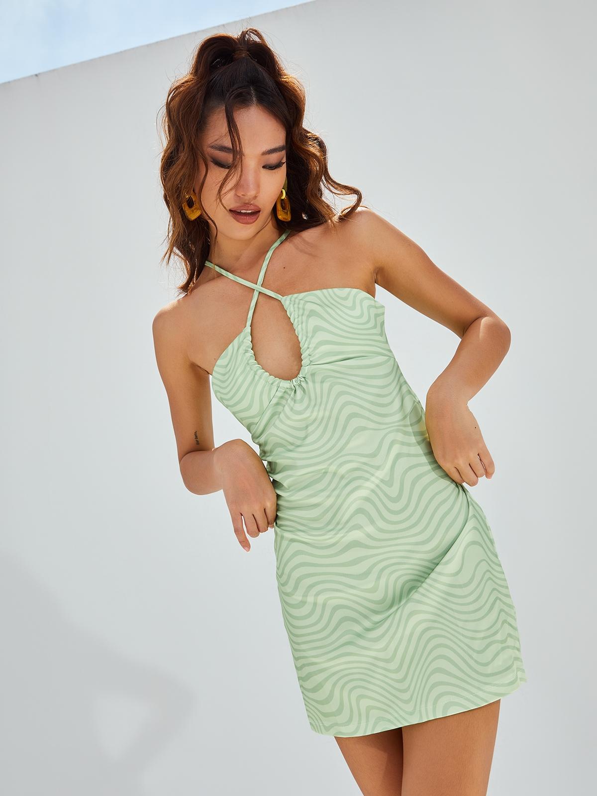 New Vibrations Mini Dress - Lime