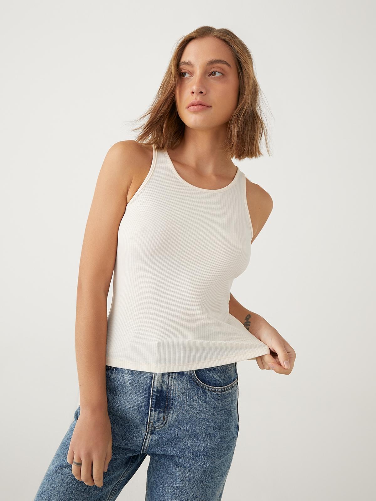 Ribbed Tank - Cream