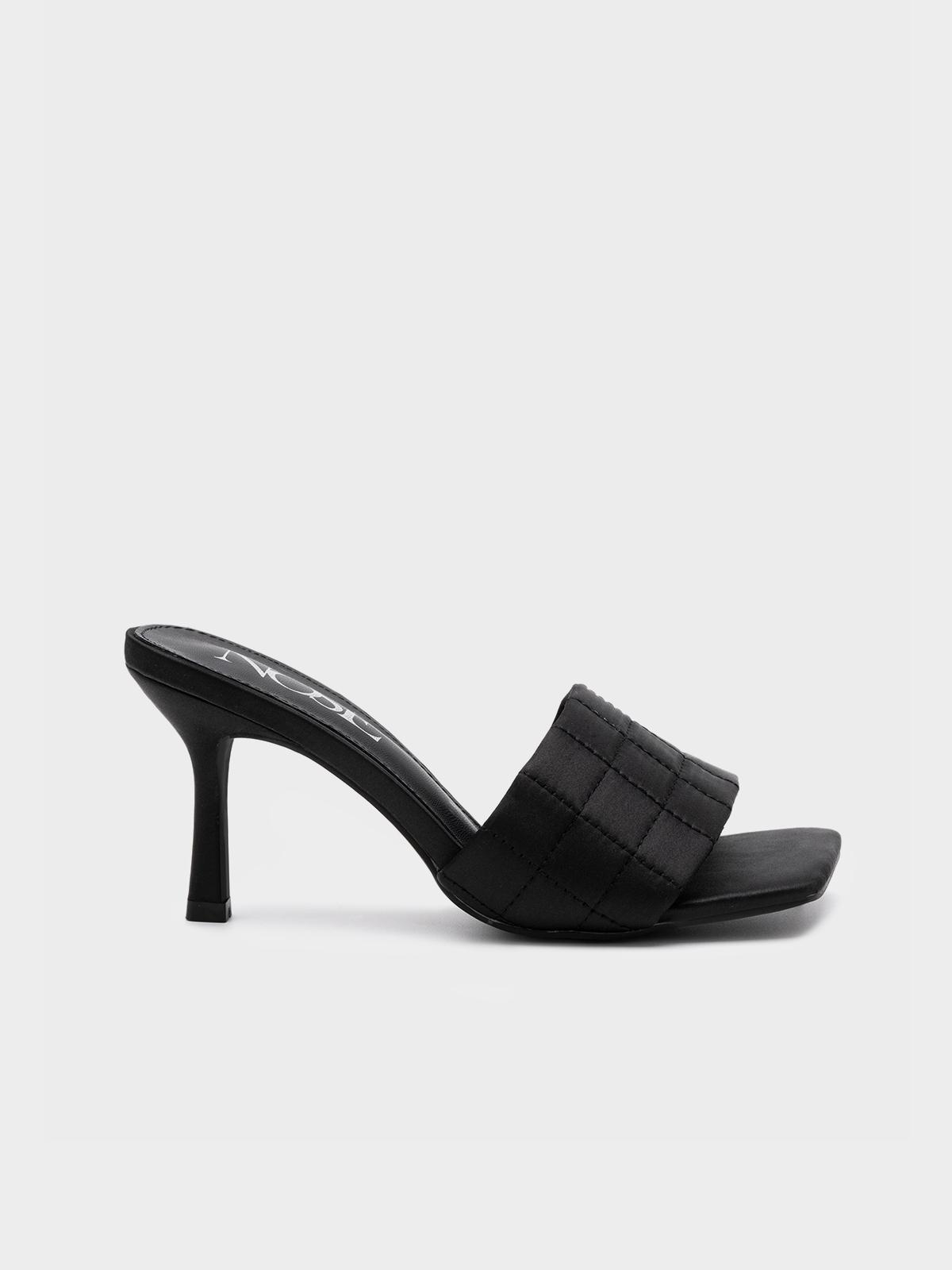 Quilted Heel Slide - Black