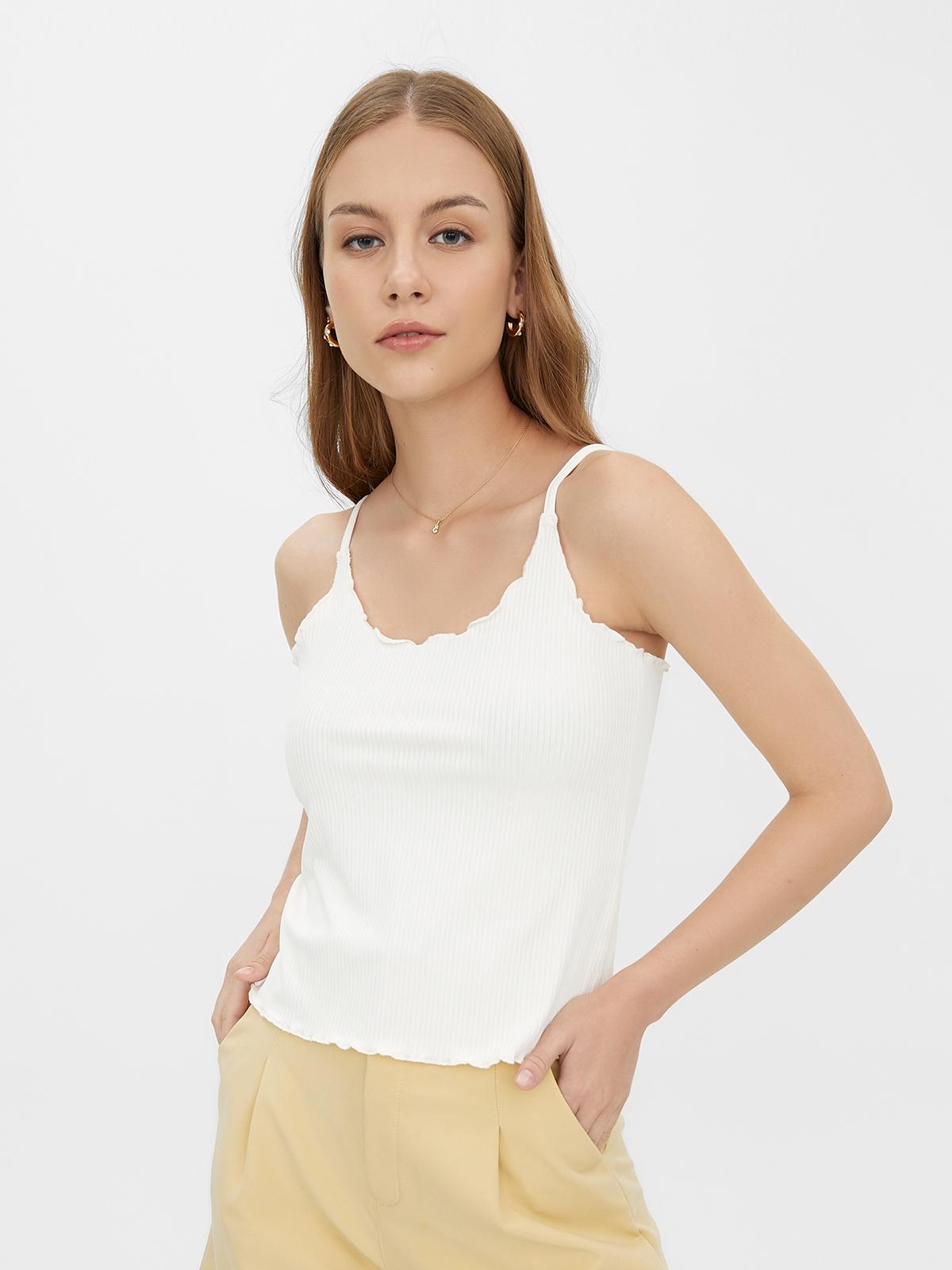 Sleeveless Ruffles Top - Cream