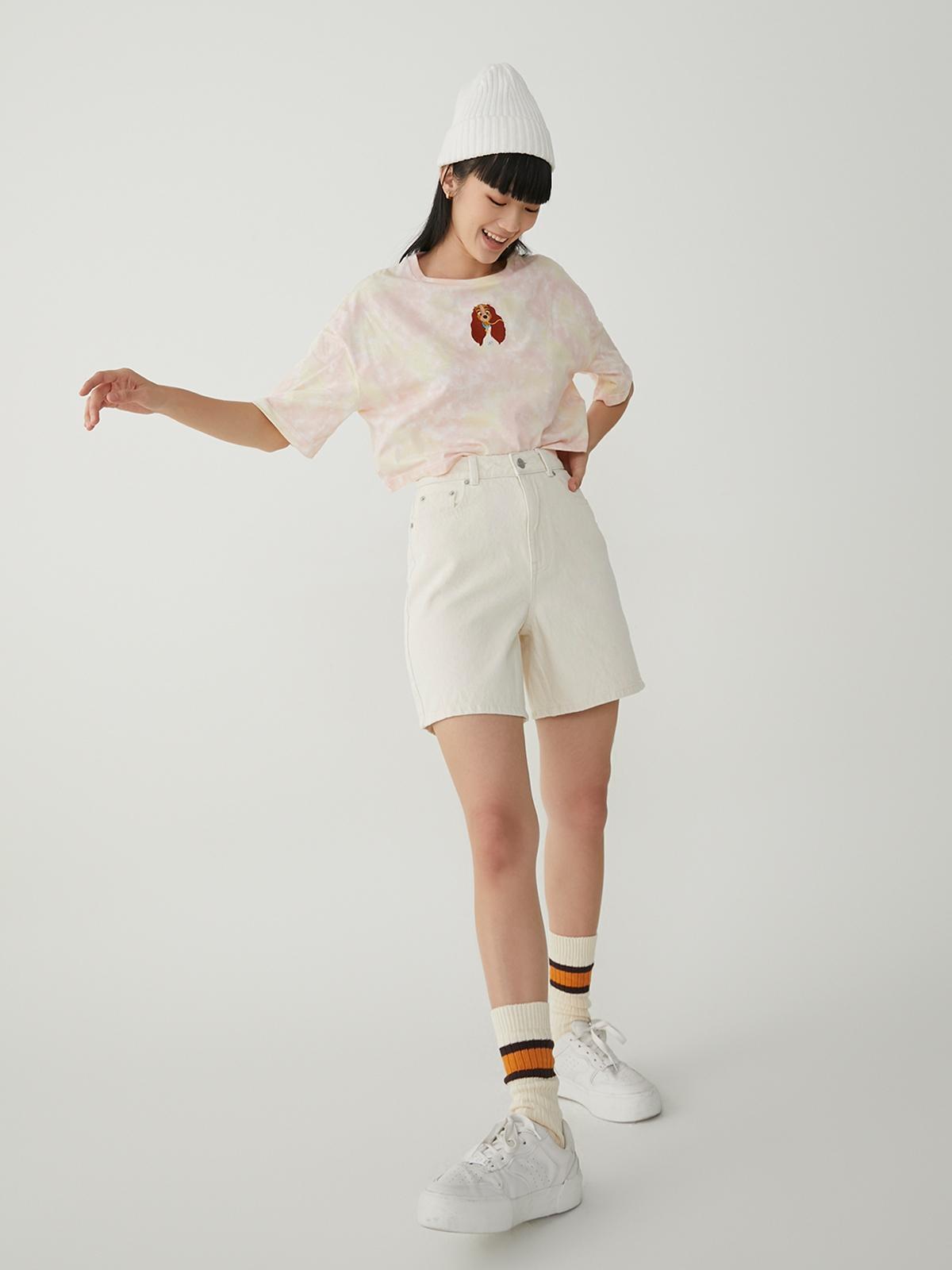 Sustainable Back Heart Shaped Shorts - Cream