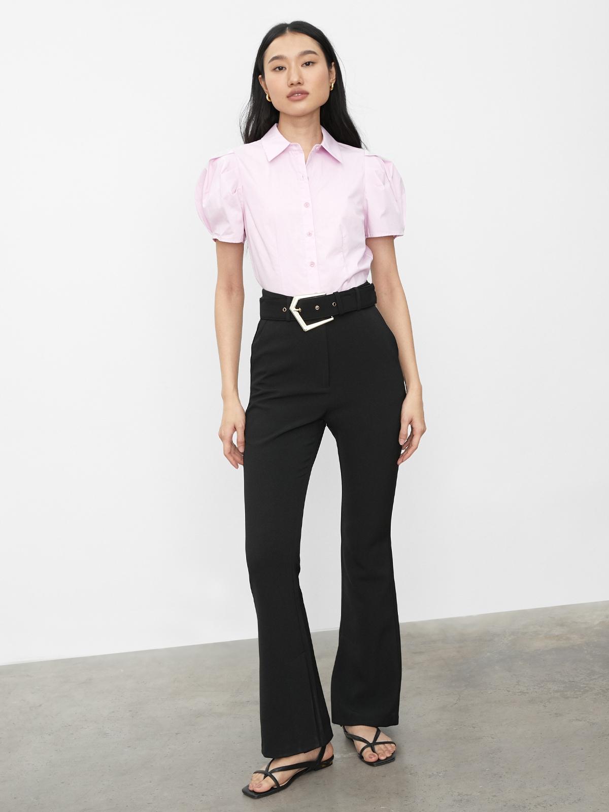 Puffed Sleeve Button Down Shirt - Lavender