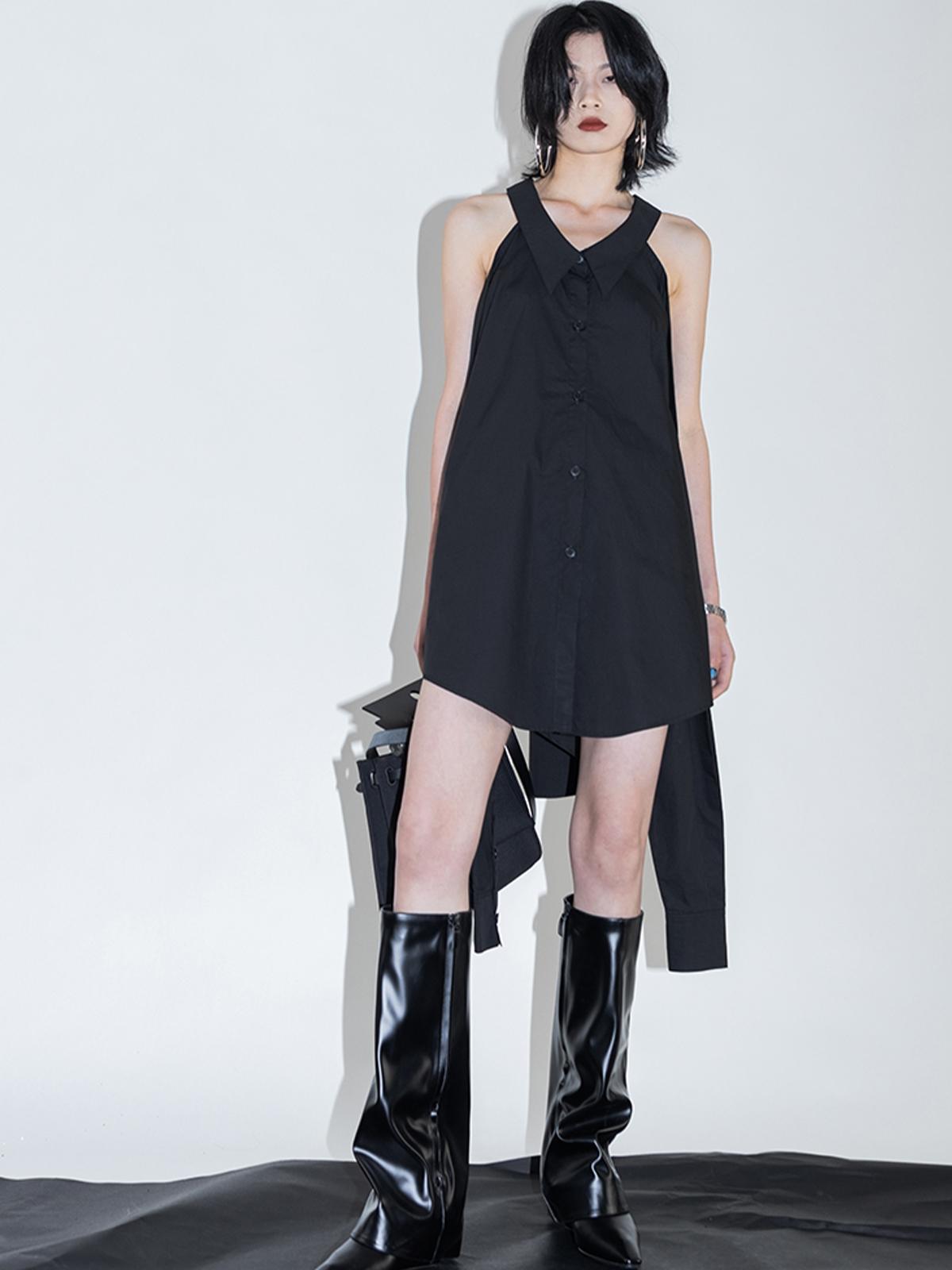 Sleeveless Mini Dress - Black