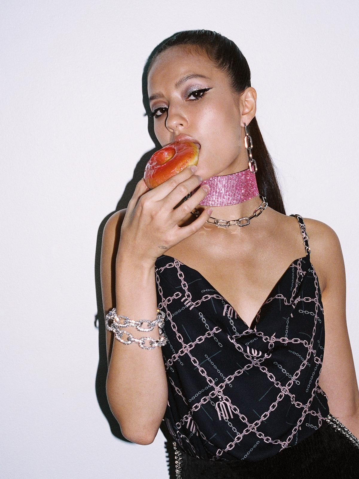 Milin x Pomelo Chain Cowl Cami - Black