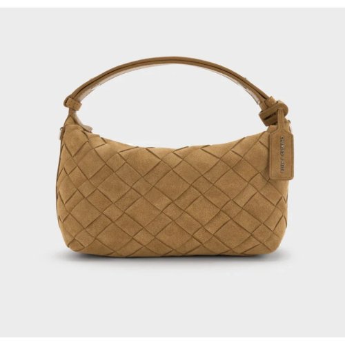 Ivette Recycled Suede Woven Shoulder Bag - Sahara Sand 