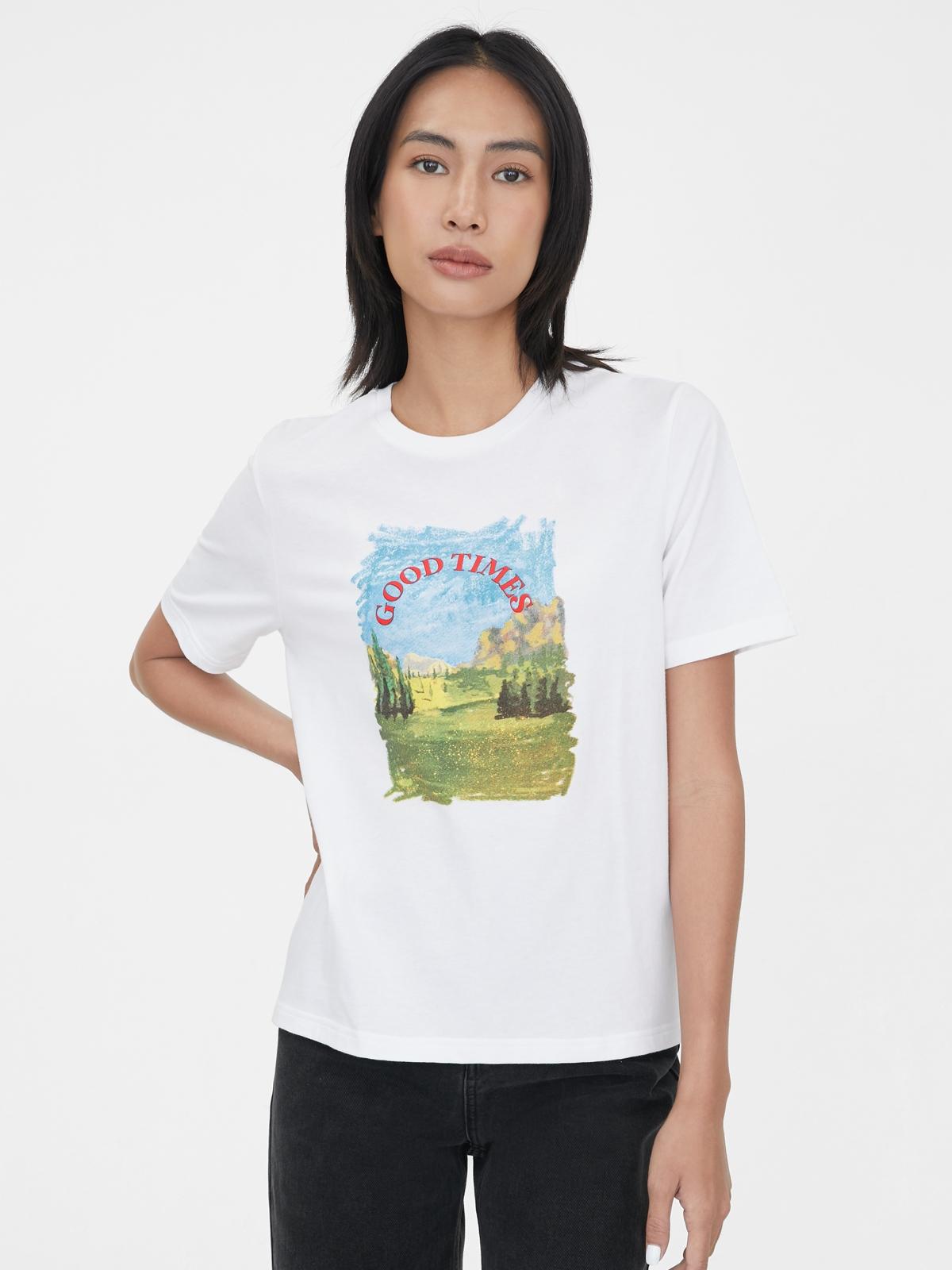Sustainable Cotton Good Times Graphic Tee - White