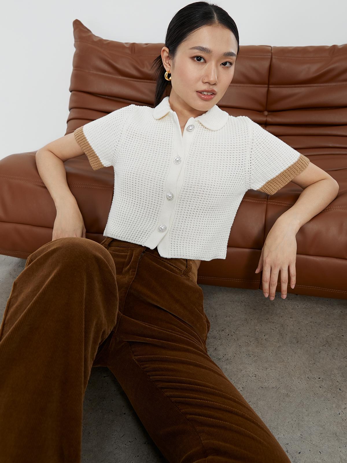 Peter Pan Collar Top - White