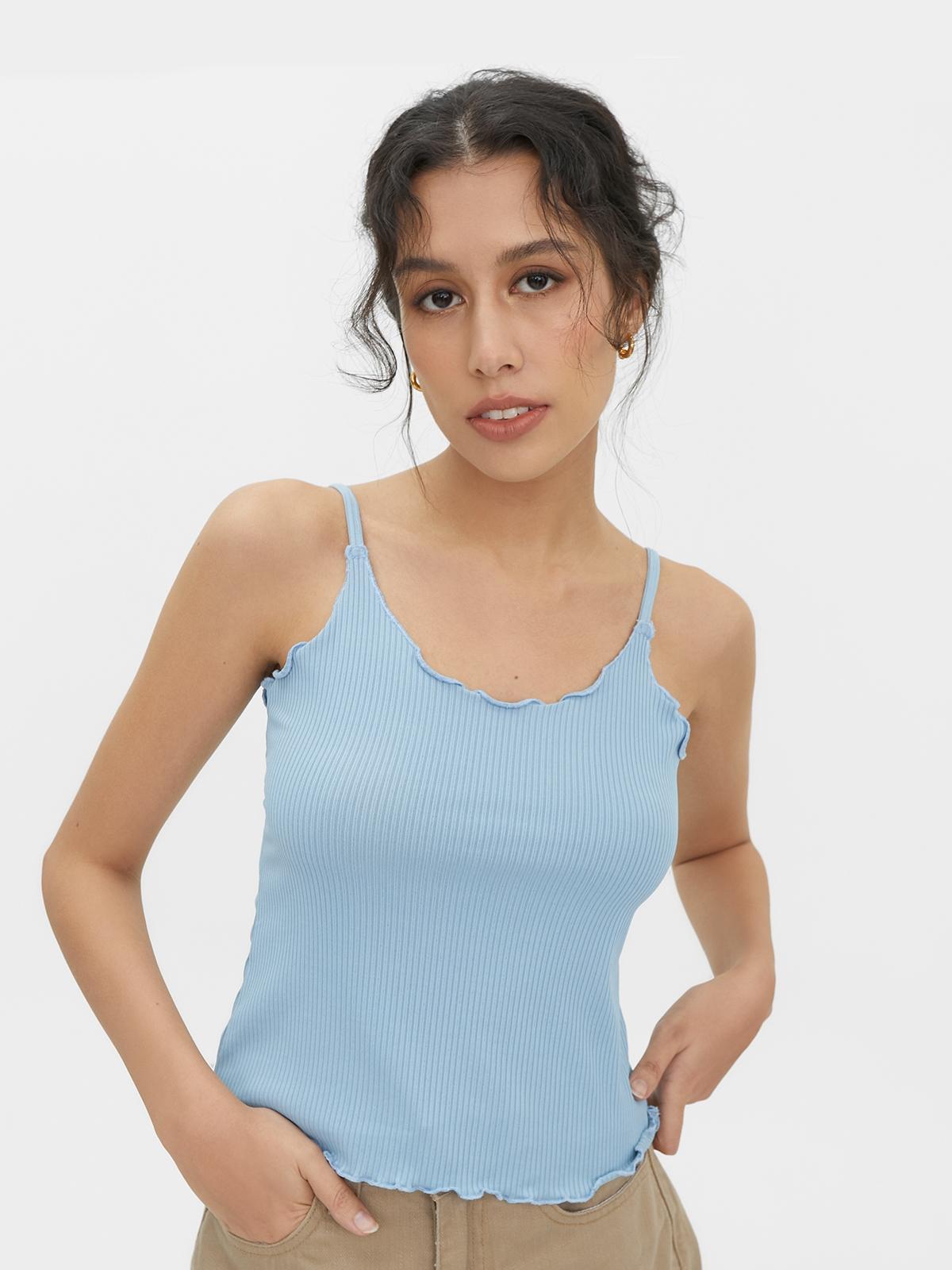 Sleeveless Ruffles Top - Blue