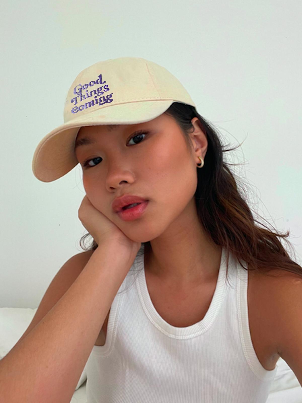 Good Things Coming Embroidery Cap - Beige