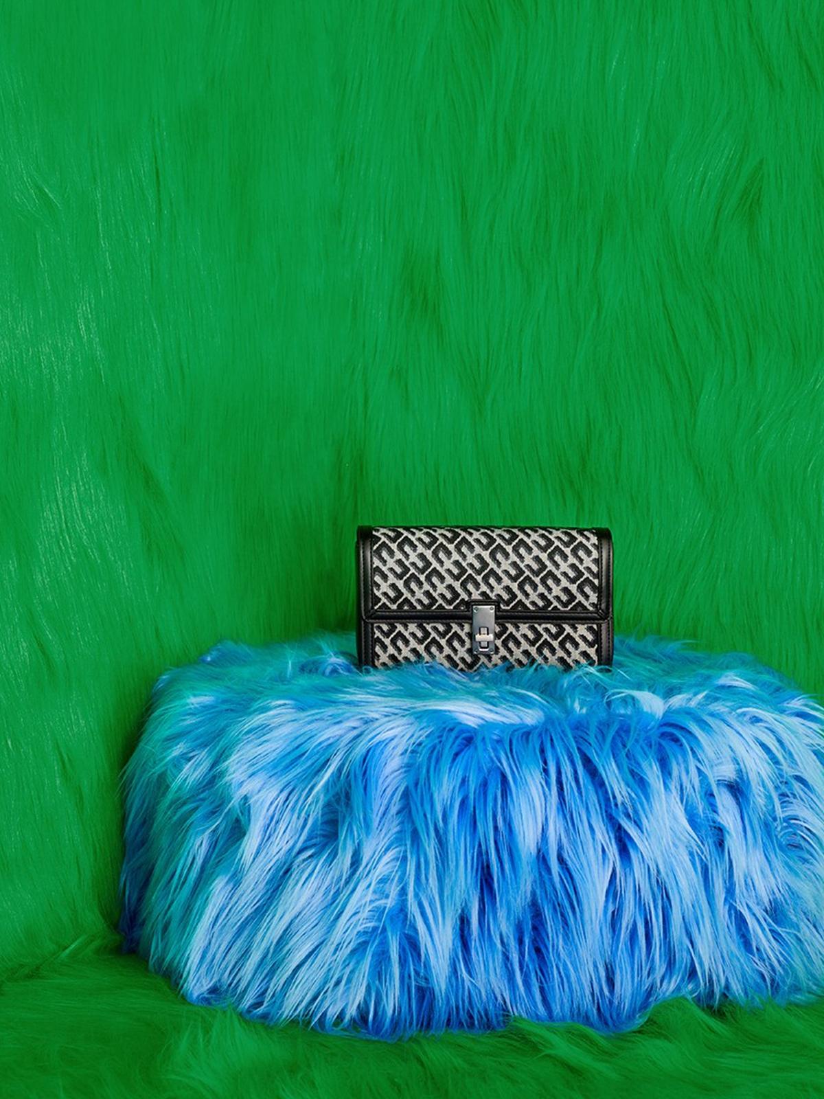 Jacquard Print Crossbody Bag - Black