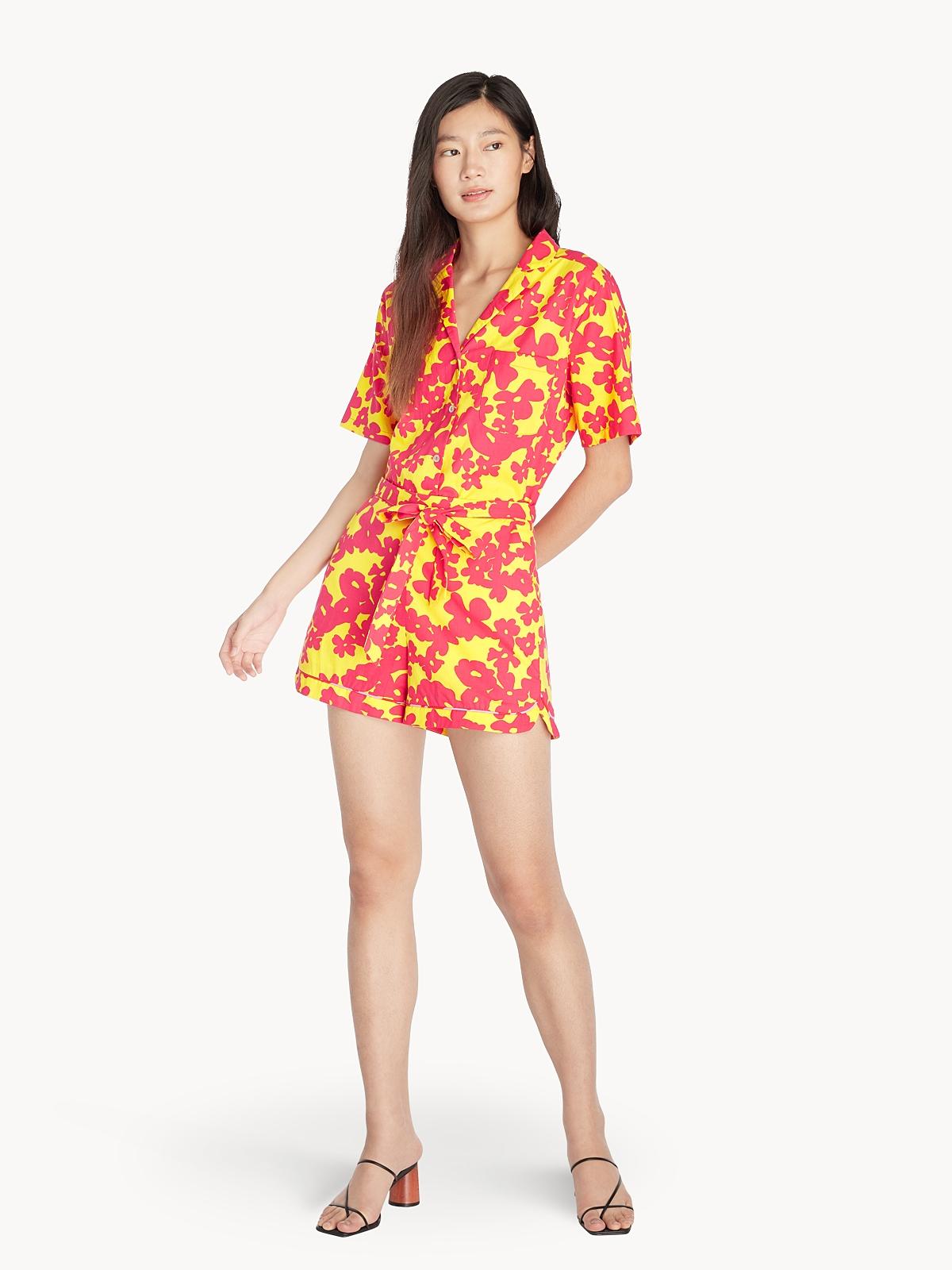 Purpose Floral High Waist Shorts - Yellow