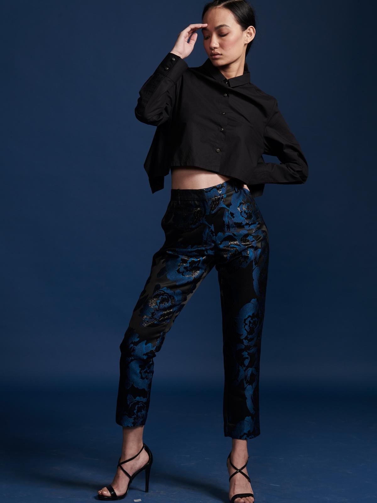 Back Tie Crop Shirt - Anchor