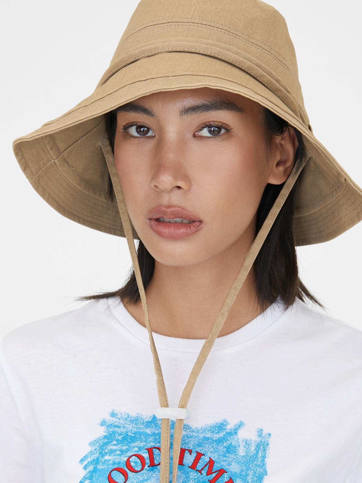 Adjustable Drawcord Bucket Hat - Brown
