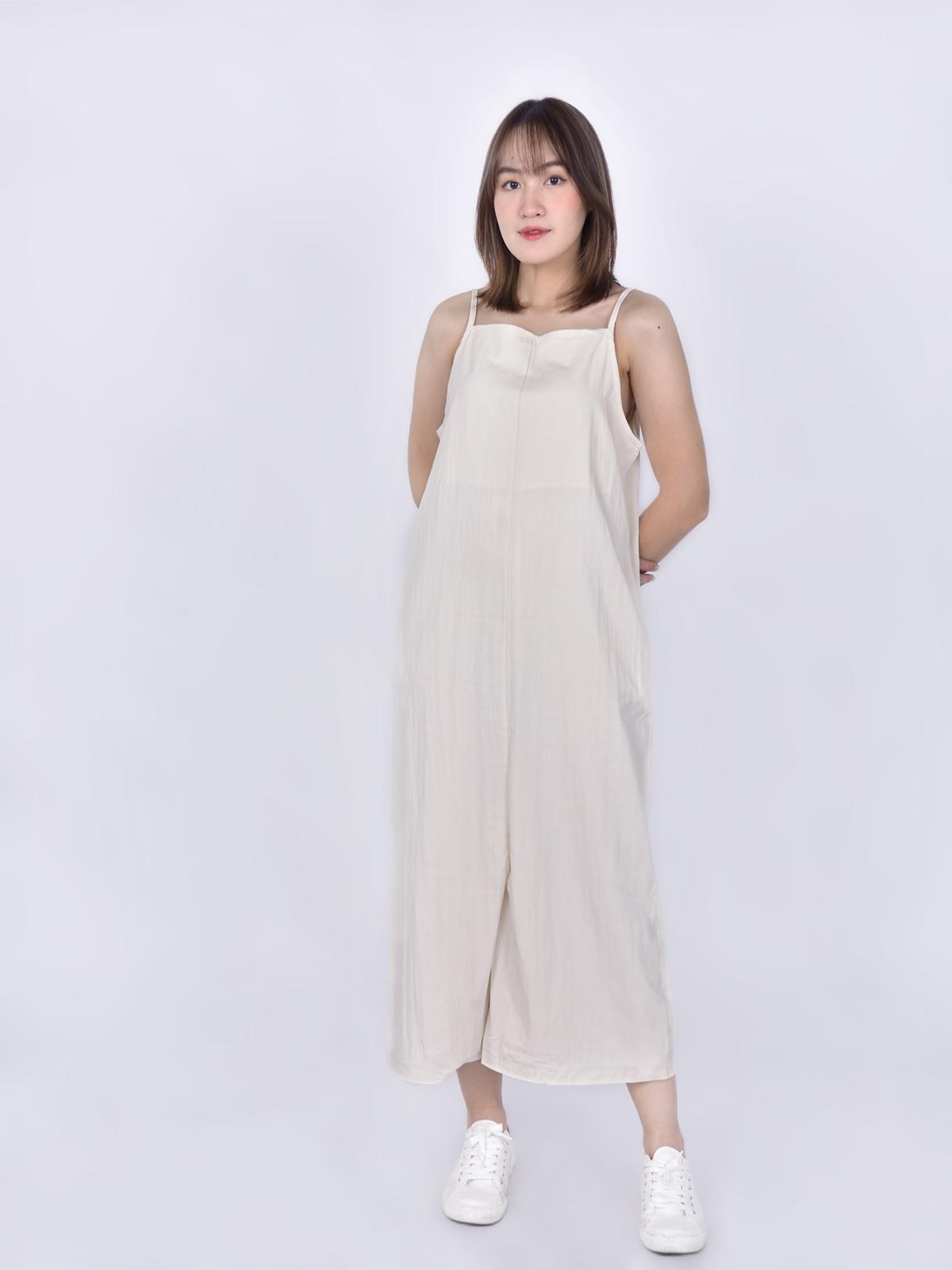 3.3 Field Trip X Front Slit Sleeveless Dress - Light Beige