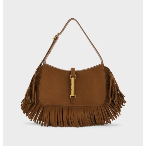  Cesia Fringed Shoulder Bag - Sienna Brown 