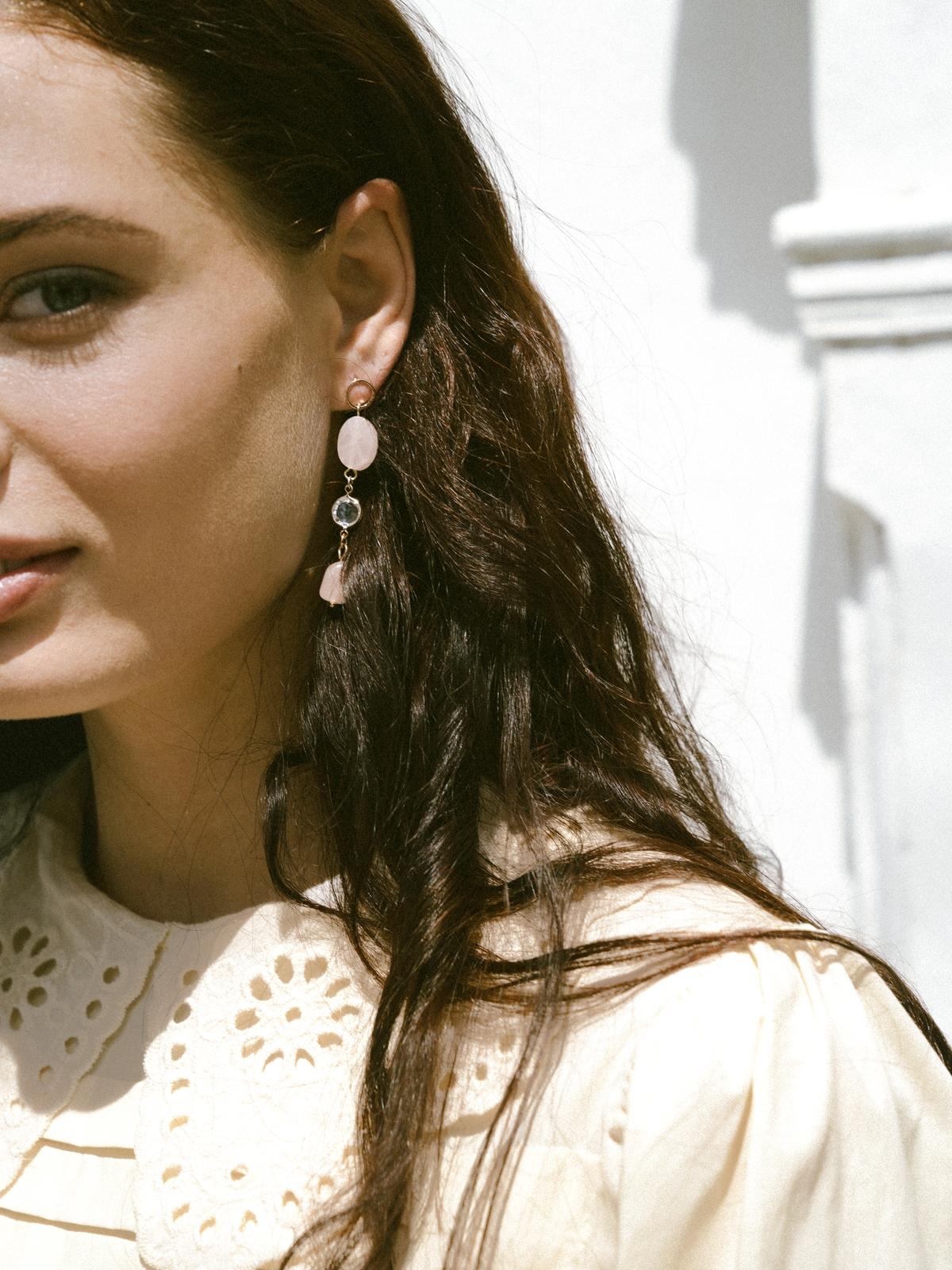 Bead Drop Earrings - Gold