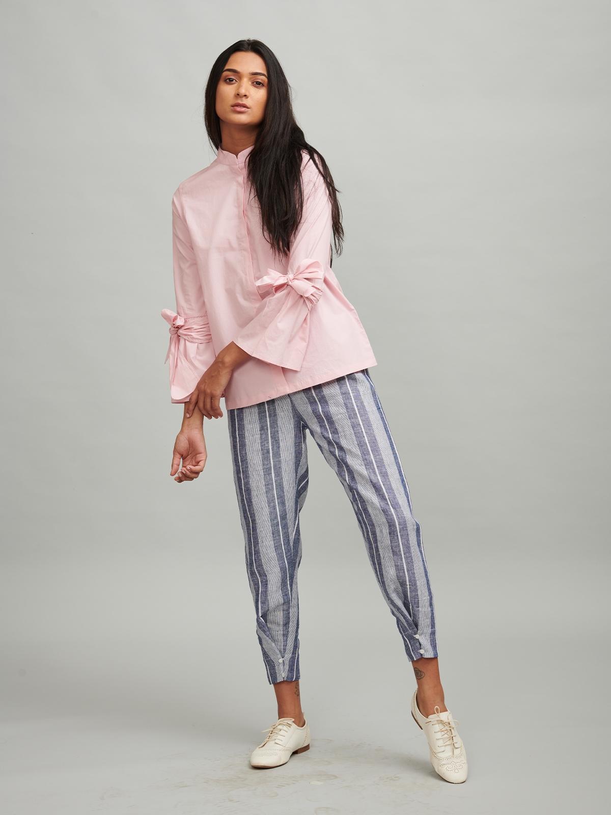 Sleeve Tie Shirt - Pink