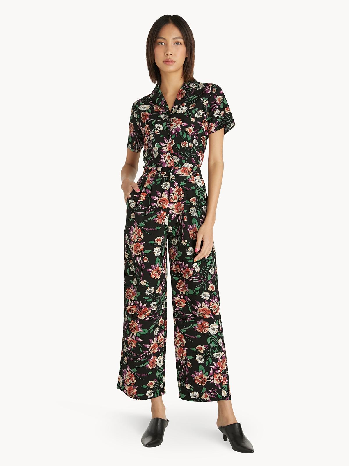 Bold Floral Button Up Shirt - Black