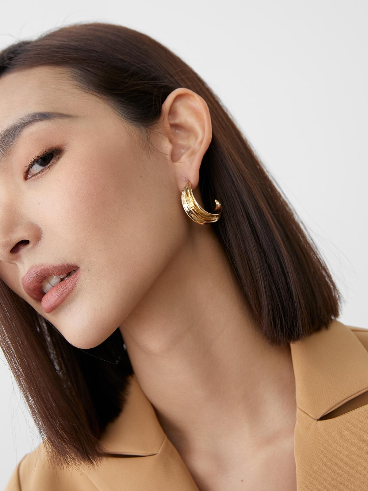 Half Hoop Earrings - Gold