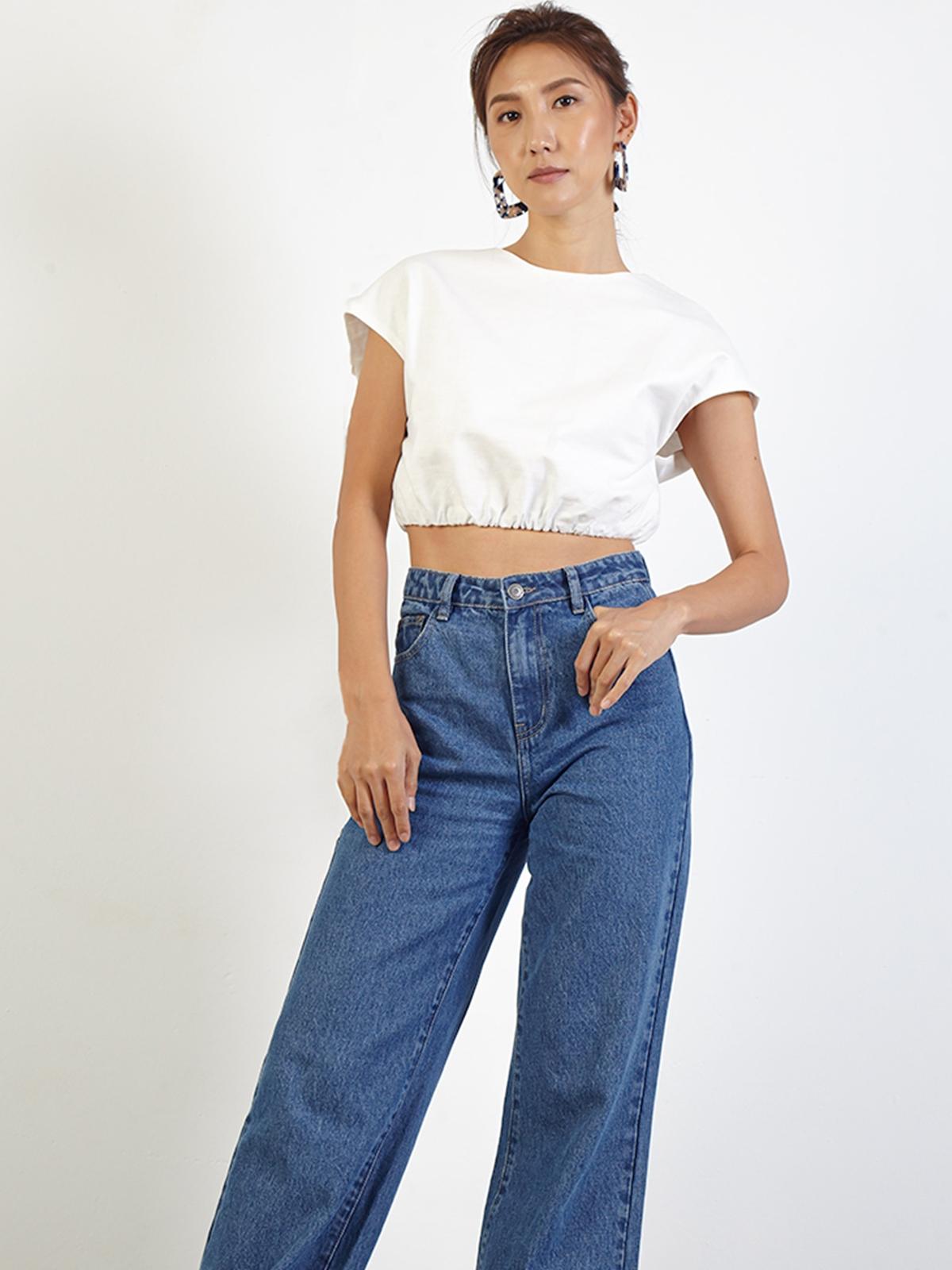 Linen Crop Top - Off White