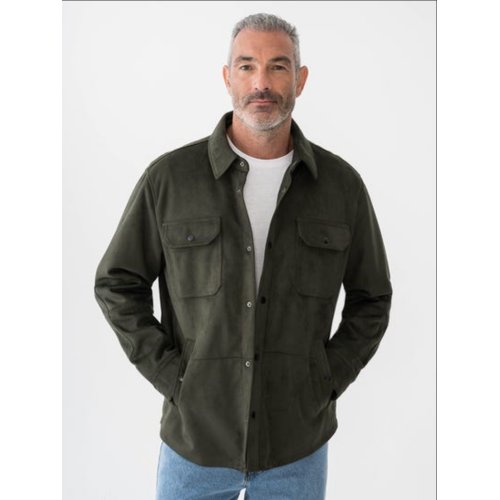 Micro Suede Jacket Zip-Thru Olive Green