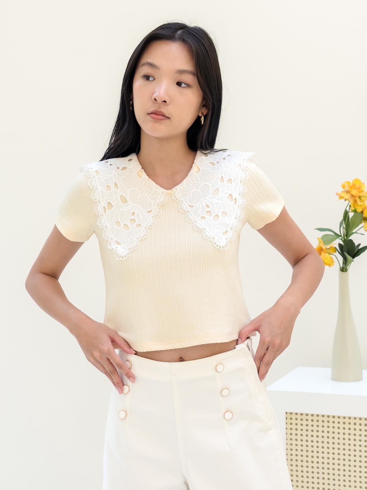 Sailor Collar Top - Cream