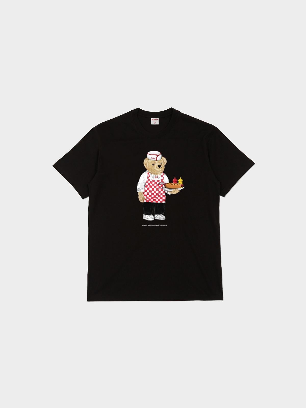 Sustainable Bear Boy Hotdog Tee - Black