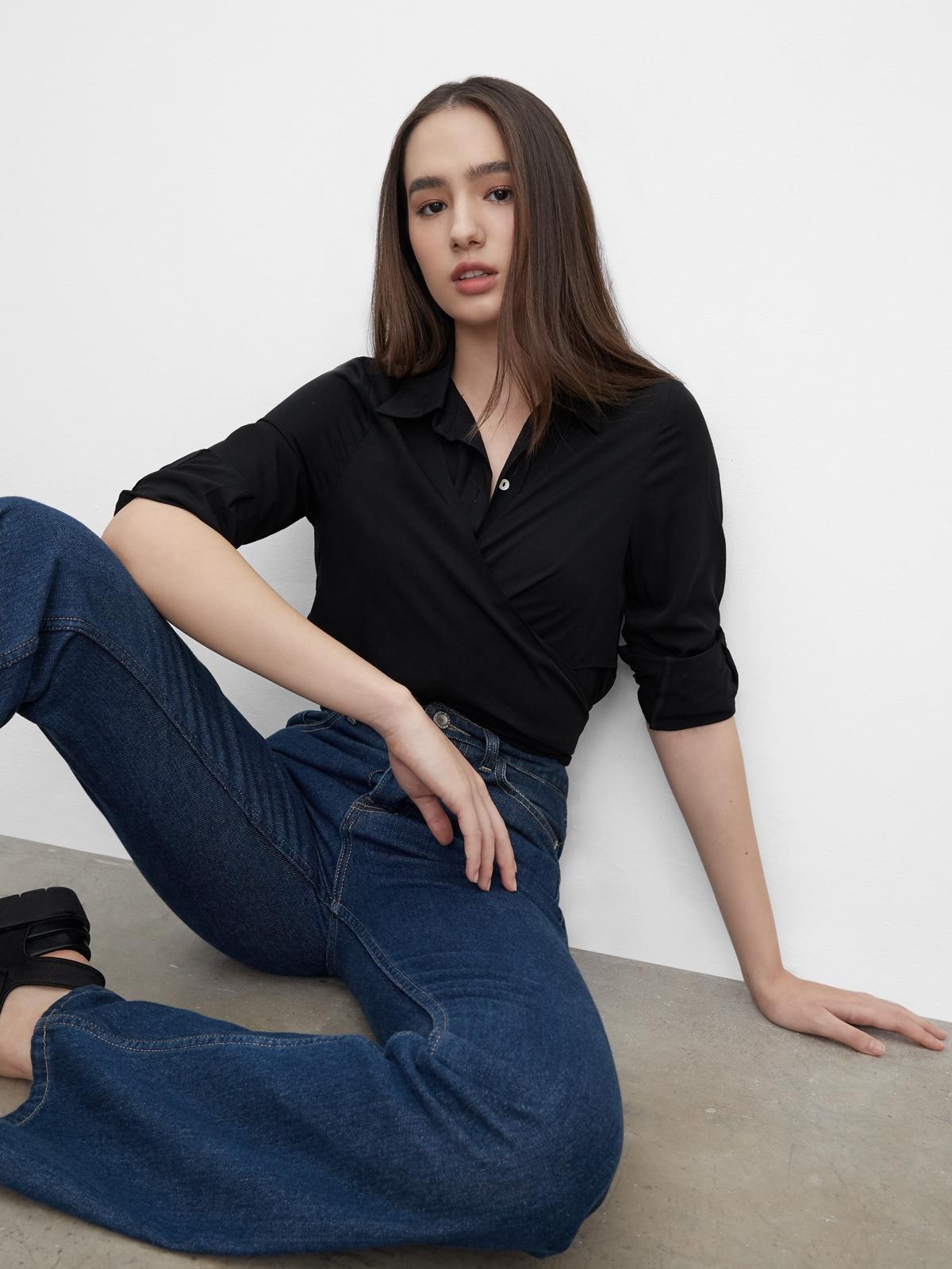 Sustainable Criss Cross Shirt - Black