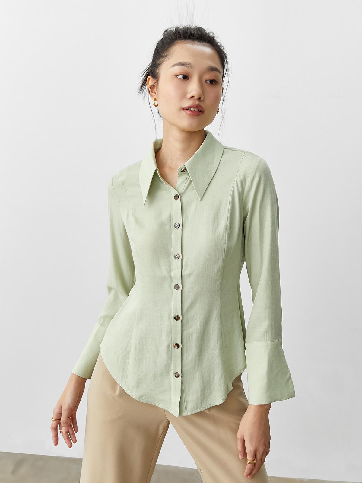 Long Sleeve Button Up Shirt - Mint