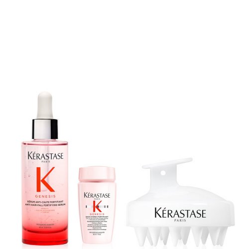 Kérastase Genesis Serum Anti-Chute Fortifiant Serum 90ml with Mini Deluxe Genesis Shampoo 30ml & Scalp Brush