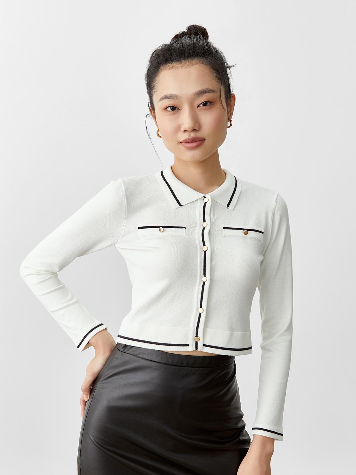 Cropped Cardigan - White